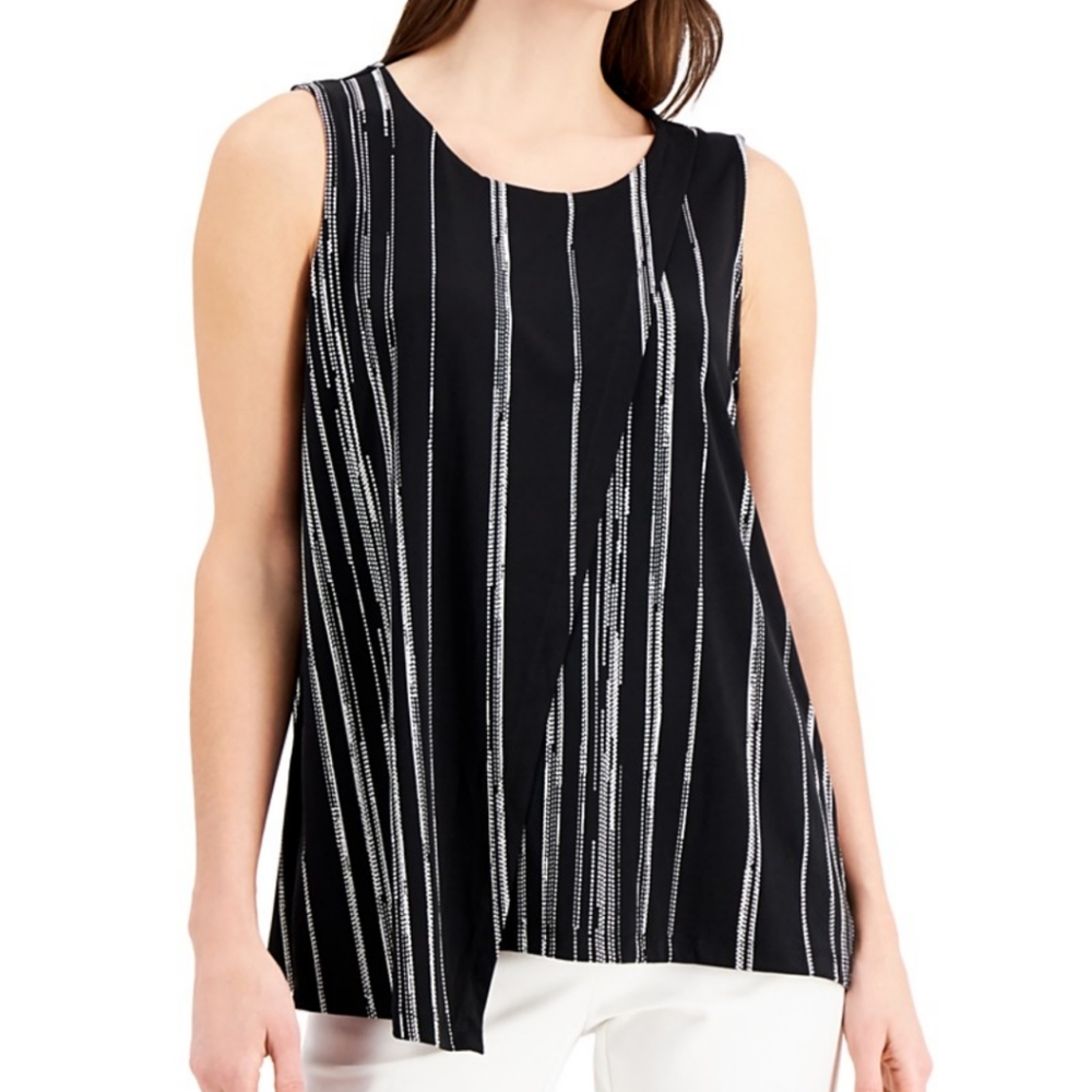 Faux wrap flowy tank top, NEW
